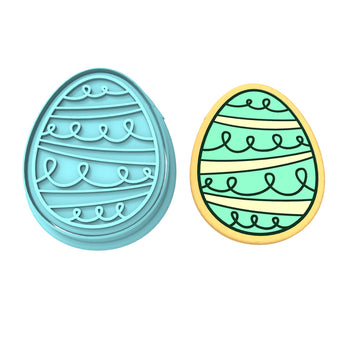Easter Egg Cookie Cutter  Stamp & Outline #7