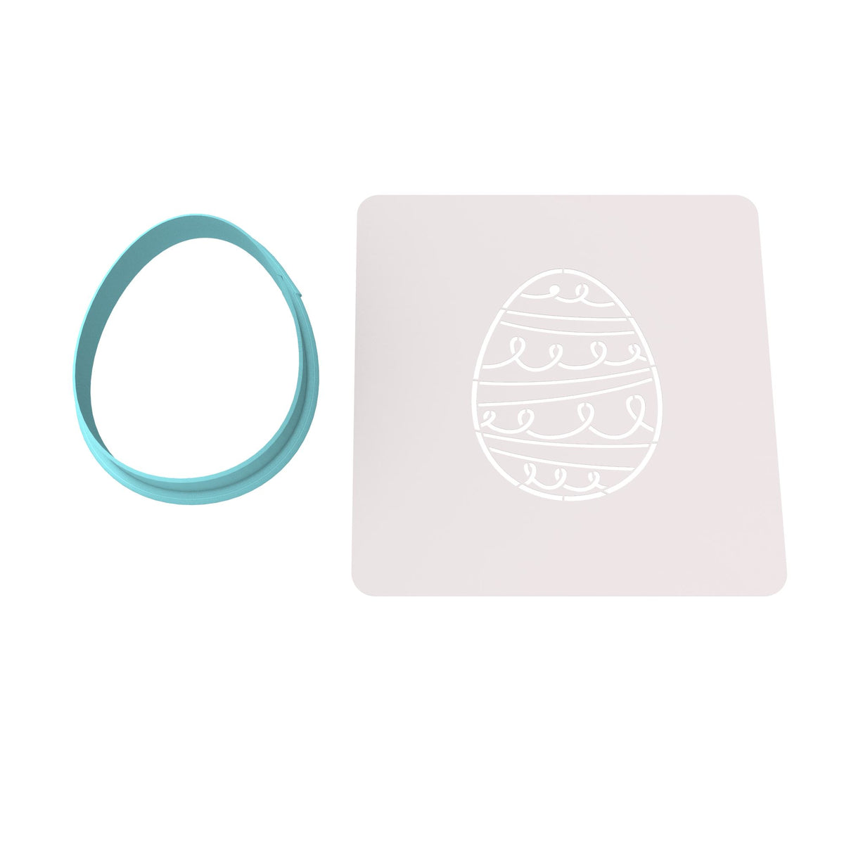 Easter Egg Cookie Cutter Stamp & Outline #7