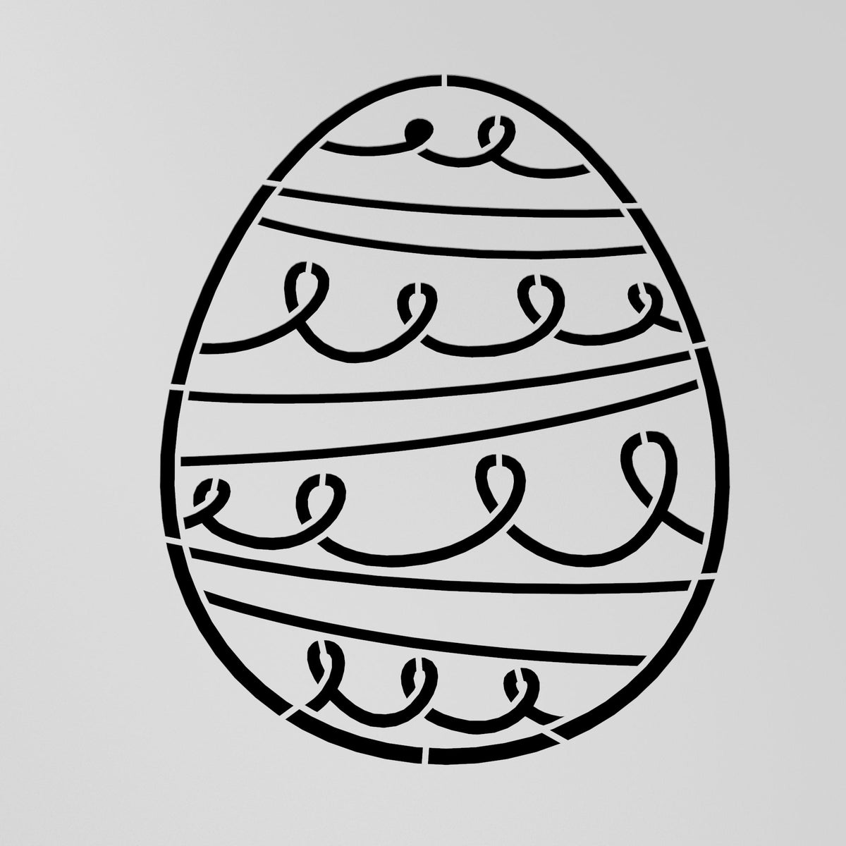 Easter Egg Cookie Cutter Stamp & Outline #7