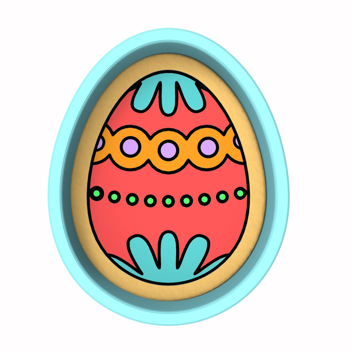 Easter Egg Cookie Cutter  Stamp & Outline #8