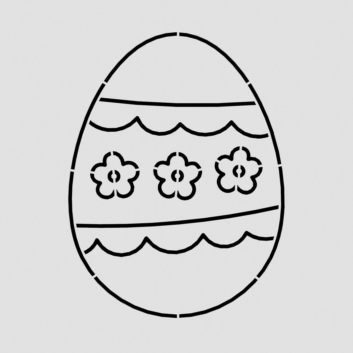 Easter Egg Cookie Cutter Stamp & Outline #9