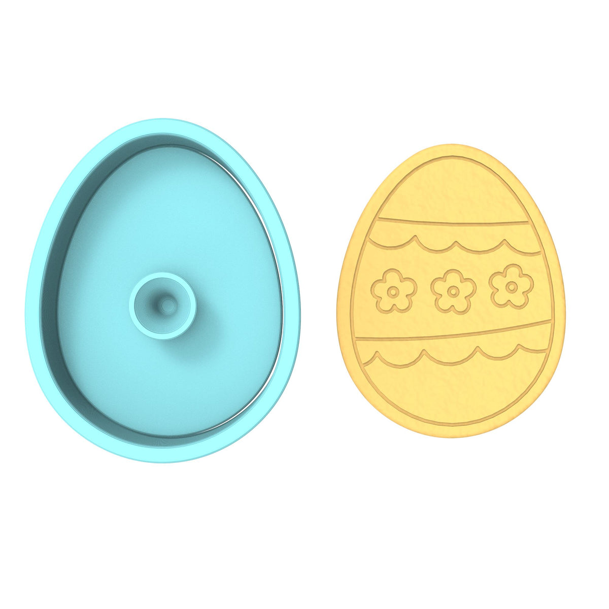 Easter Egg Cookie Cutter Stamp & Outline #9