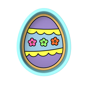 Easter Egg Cookie Cutter Stamp & Outline #9