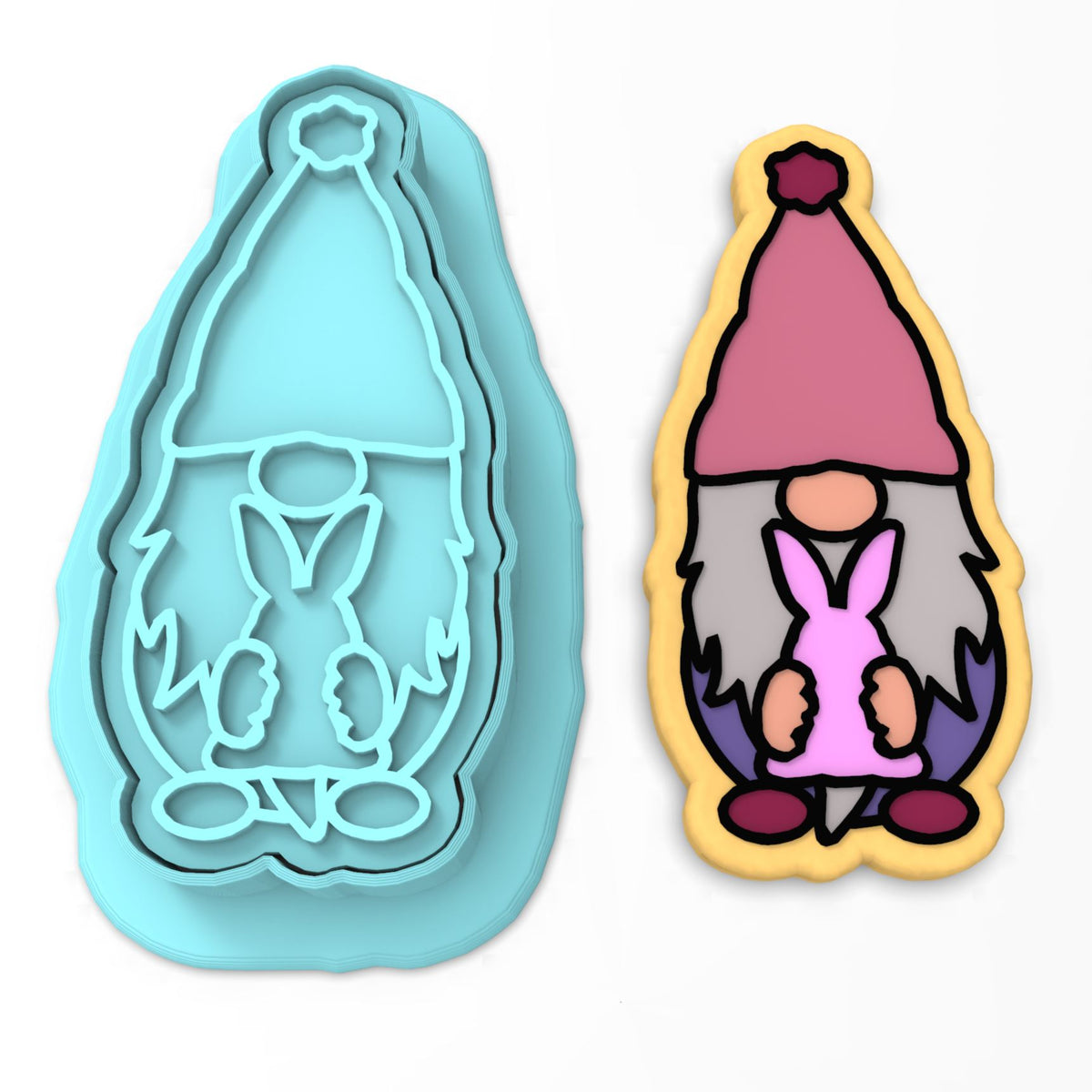 Easter Gnome Chocolate Bunny Cookie Cutter | Stamp | Stencil #1