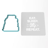 Eat Sleep Fish Repeat Cookie Cutter | Stamp | Stencil #1