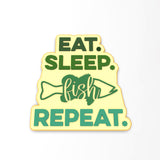 Eat Sleep Fish Repeat Cookie Cutter | Stamp | Stencil #1