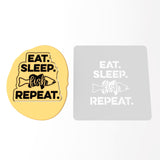 Eat Sleep Fish Repeat Cookie Cutter | Stamp | Stencil #1