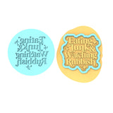 Eating Junk and Watching Rubbish Cookie Cutter | Stamp | Stencil Xmas / Winter / NYE Cookie Cutter Lady TEENY - 1 Inch (2.5cm) **BUNDLE** Cutter + Debosser 