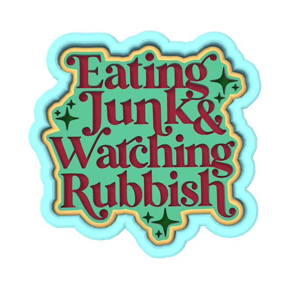 Eating Junk and Watching Rubbish Cookie Cutter | Stamp | Stencil