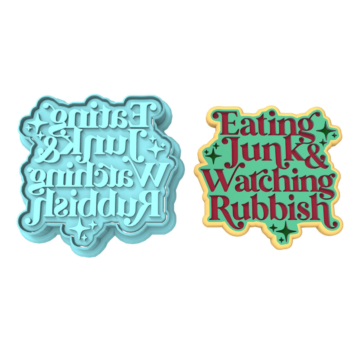 Eating Junk and Watching Rubbish Cookie Cutter | Stamp | Stencil