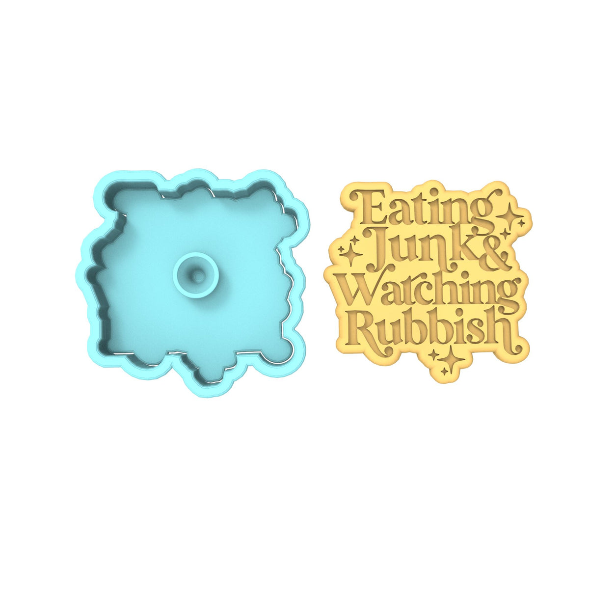 Eating Junk and Watching Rubbish Cookie Cutter | Stamp | Stencil