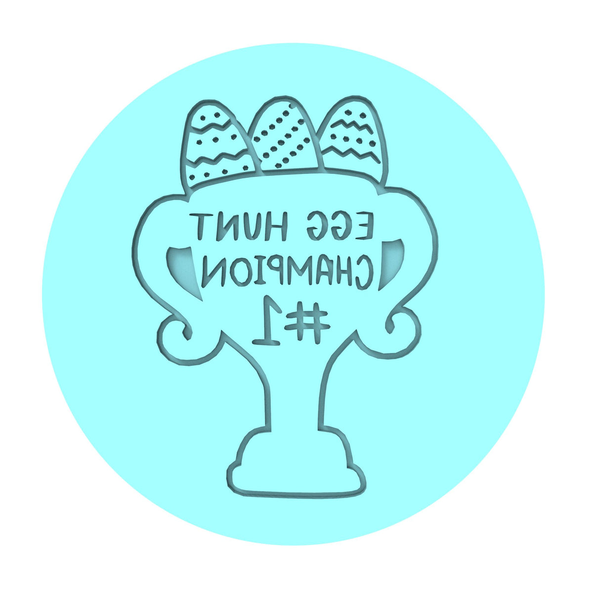 Egg Hunt Champion Cookie Cutter | Stamp | Stencil #1 Animals & Dinosaurs Cookie Cutter Lady MINI - 2 Inches (5cm) Debosser ONLY 