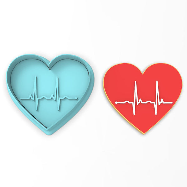 EKG Heart Cookie Cutter | Stamp | Stencil #1