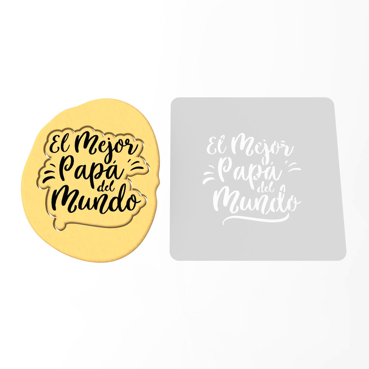 El Mejor Papa del Mundo Cookie Cutter | Stamp | Stencil #1