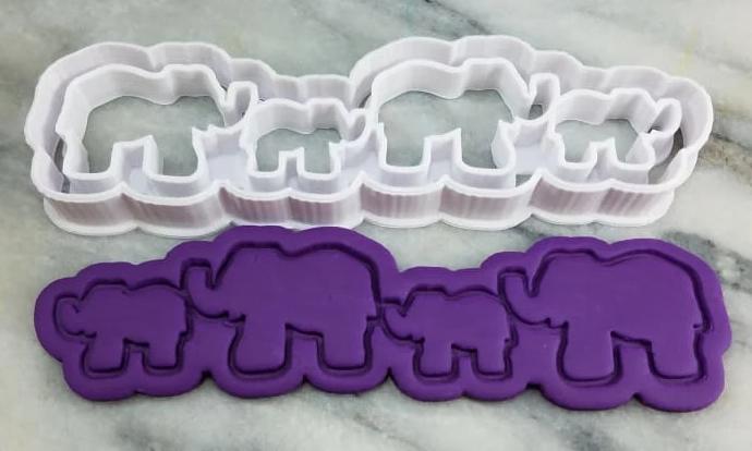 Elephant and Baby Fondant Cake Cutters