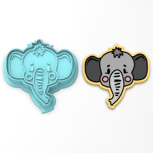Elephant Face Cookie Cutter Stamp & Outline #1