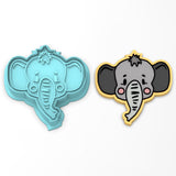 Elephant Face Cookie Cutter Stamp & Outline #1