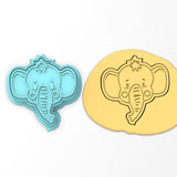 Elephant Face Cookie Cutter Stamp & Outline #1