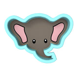 Elephant Face Cookie Cutter Stamp & Outline #2