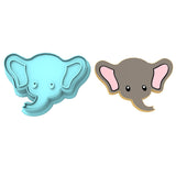 Elephant Face Cookie Cutter Stamp & Outline #2