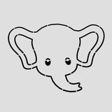 Elephant Face Cookie Cutter Stamp & Outline #2