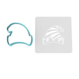 Elf Hat Cookie Cutter | Stamp | Stencil #1 Xmas / Winter / NYE Cookie Cutter Lady MINI - 2 Inches (5cm) **BUNDLE** Cutter + Stencil 