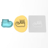 Elf Shoe Cookie Cutter | Stamp | Stencil #1 Xmas / Winter / NYE Cookie Cutter Lady 3 Inch Cupcake/Small Cookie Cutter + Stamp Yes