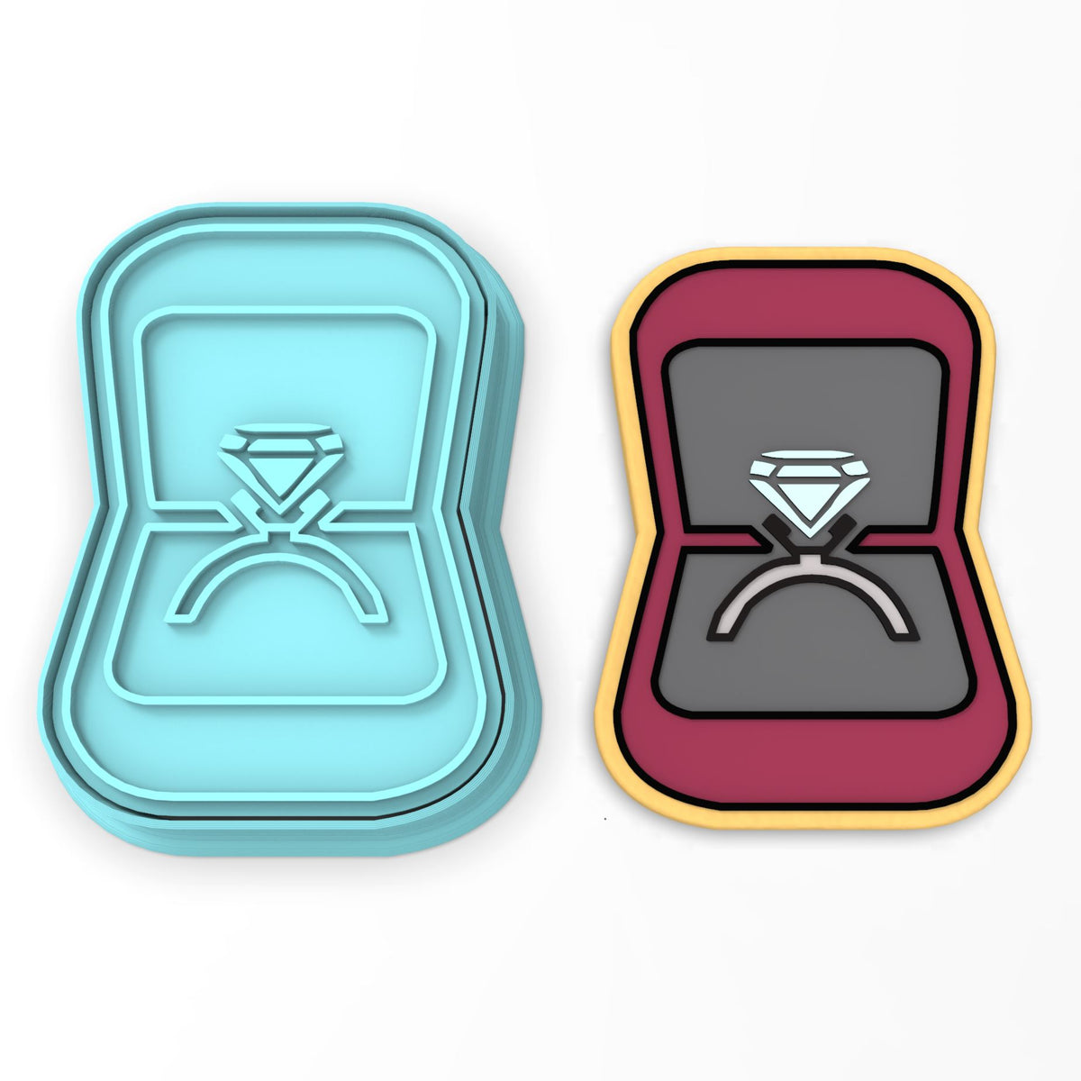 Engagement Ring Box Cookie Cutter | Stamp | Stencil