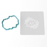 Envelope Flower Heart Cookie Cutter | Stamp | Stencil #1 Wedding / Baby / V Day Cookie Cutter Lady MINI - 2 Inches (5cm) **BUNDLE** Cutter + Stencil 