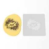 Envelope Flower Heart Cookie Cutter | Stamp | Stencil #1 Wedding / Baby / V Day Cookie Cutter Lady MINI - 2 Inches (5cm) Stencil ONLY 