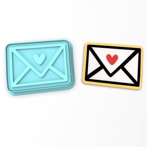 Envelope Heart Cookie Cutter | Stamp | Stencil #1