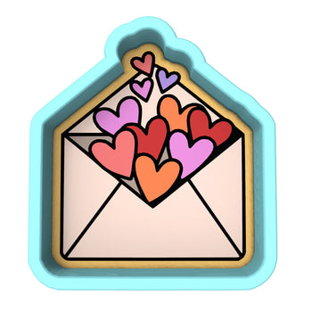 Envelope Hearts Cookie Cutter | Stamp | Stencil #1 Wedding / Baby / V Day Cookie Cutter Lady 