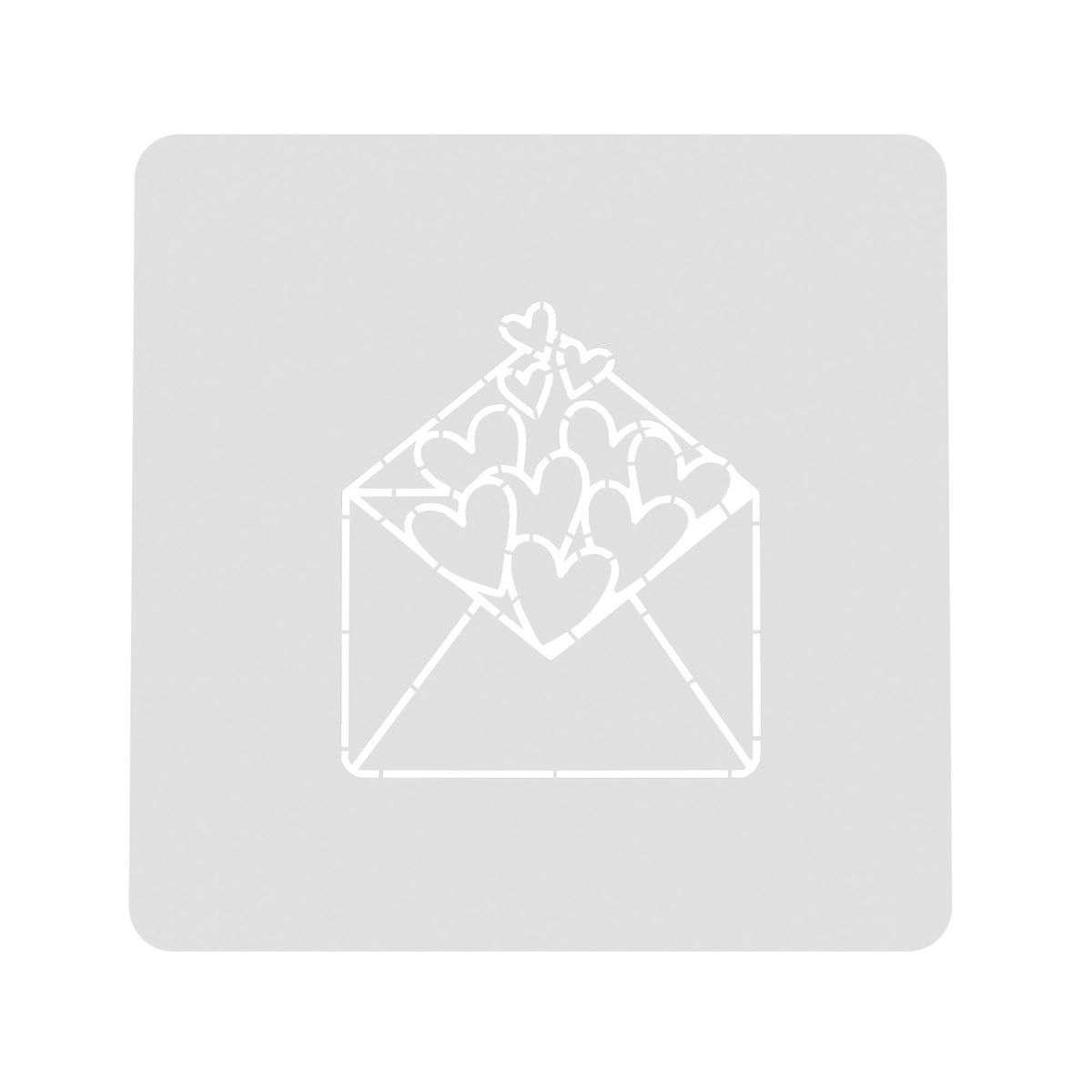 Envelope Hearts Cookie Cutter | Stamp | Stencil #1 Wedding / Baby / V Day Cookie Cutter Lady MINI - 2 Inches (5cm) Stencil ONLY 