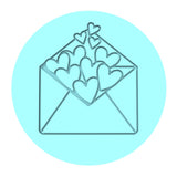 Envelope Hearts Cookie Cutter | Stamp | Stencil #1 Wedding / Baby / V Day Cookie Cutter Lady MINI - 2 Inches (5cm) Debosser ONLY 