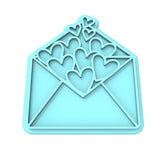 Envelope Hearts Cookie Cutter | Stamp | Stencil #1 Wedding / Baby / V Day Cookie Cutter Lady MINI - 2 Inches (5cm) Stamp ONLY 