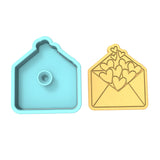 Envelope Hearts Cookie Cutter | Stamp | Stencil #1 Wedding / Baby / V Day Cookie Cutter Lady 