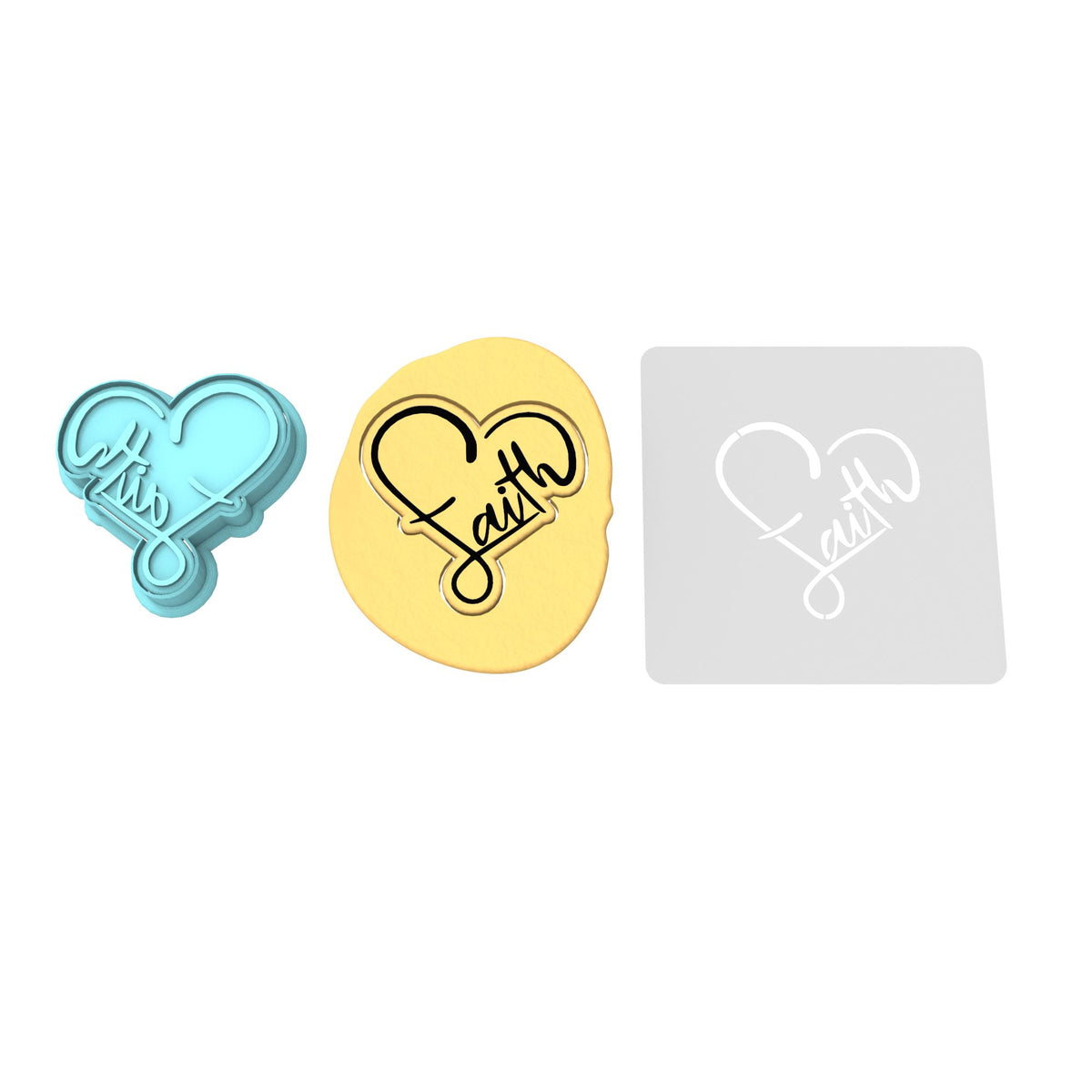 Faith Cookie Cutter | Stamp | Stencil #1