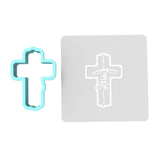 Faith Cross Cookie Cutter | Stamp | Stencil #1 Cookie Cutter Lady MINI - 2 Inches (5cm) **BUNDLE** Cutter + Stencil 