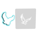 Falcon Eagle Hawk Cookie Cutter | Stamp | Stencil #1 Animals & Dinosaurs Cookie Cutter Lady MINI - 2 Inches (5cm) **BUNDLE** Cutter + Stencil 