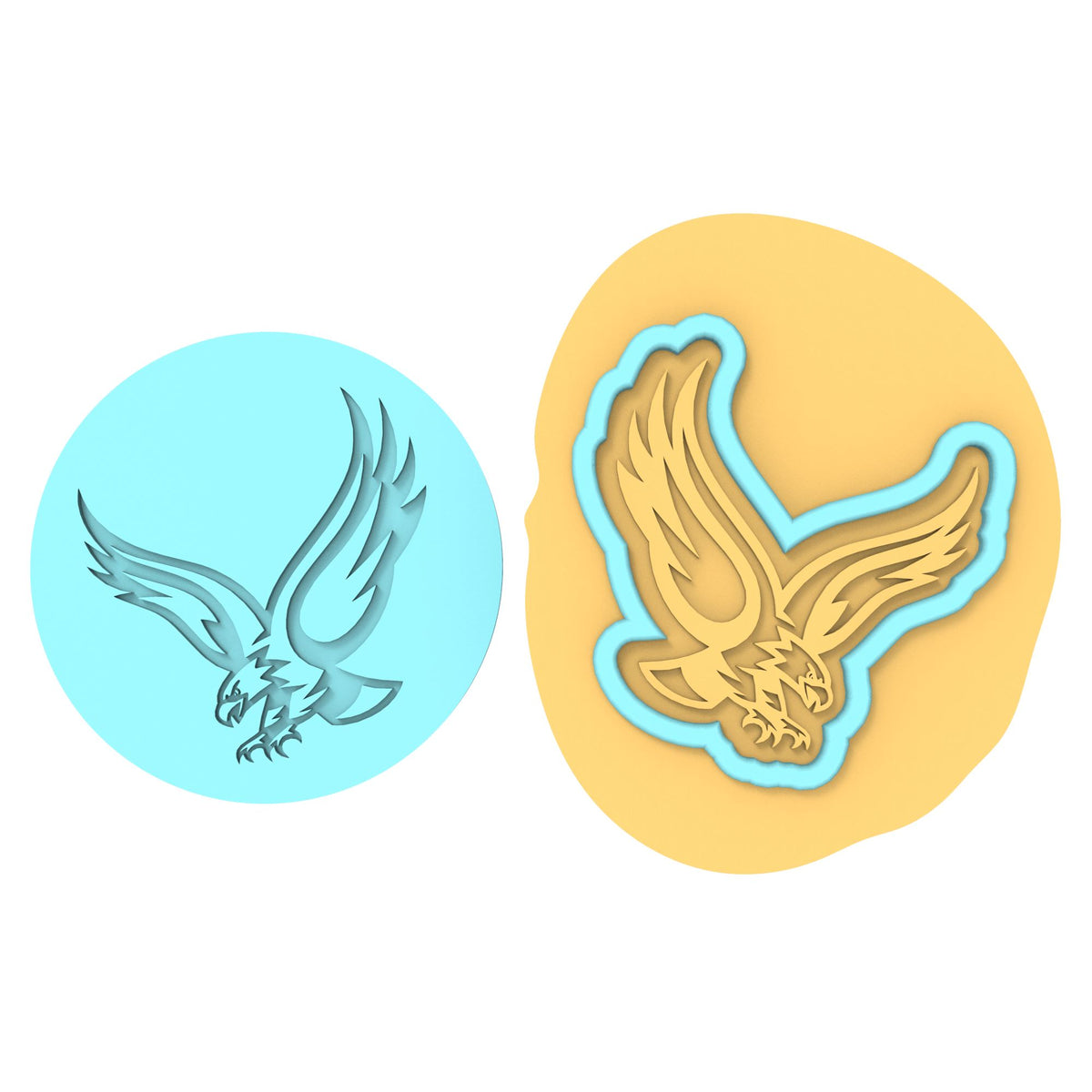 Falcon Eagle Hawk Cookie Cutter | Stamp | Stencil #1 Animals & Dinosaurs Cookie Cutter Lady MINI - 2 Inches (5cm) **BUNDLE** Cutter + Debosser 