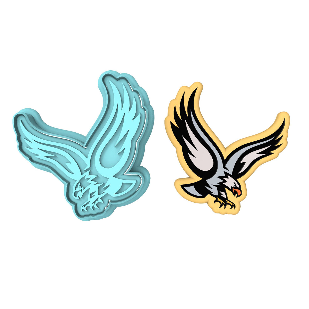 Falcon Eagle Hawk Cookie Cutter | Stamp | Stencil #1 Animals & Dinosaurs Cookie Cutter Lady MINI - 2 Inches (5cm) **BUNDLE** Cutter + Stamp 