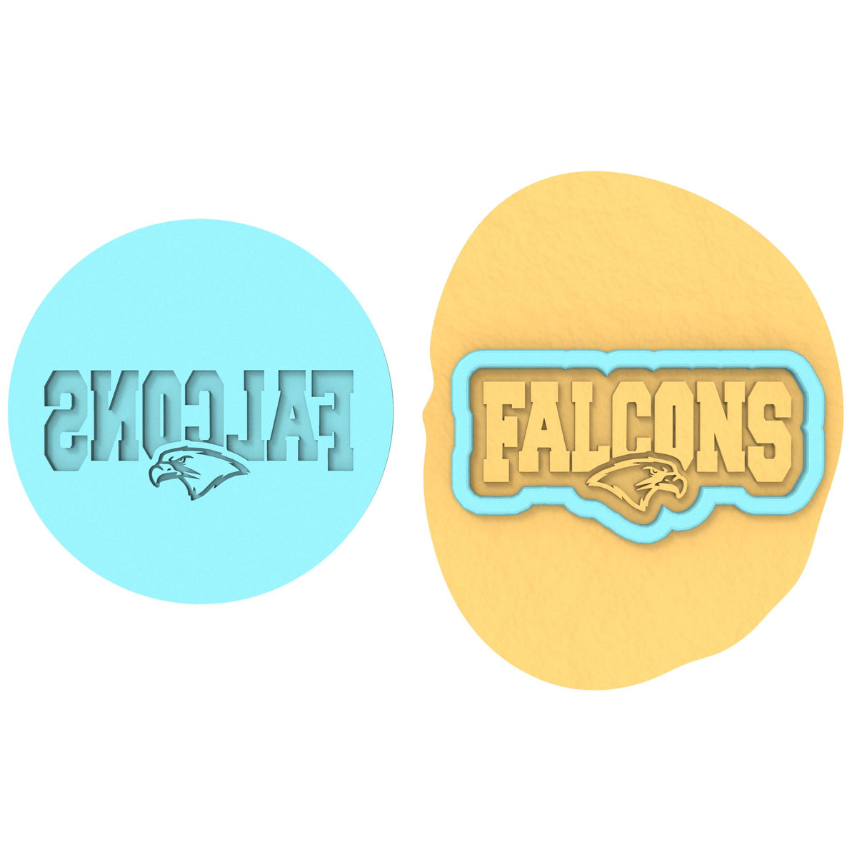 Falcons Word Cookie Cutter | Stamp | Stencil #1 Animals & Dinosaurs Cookie Cutter Lady 
