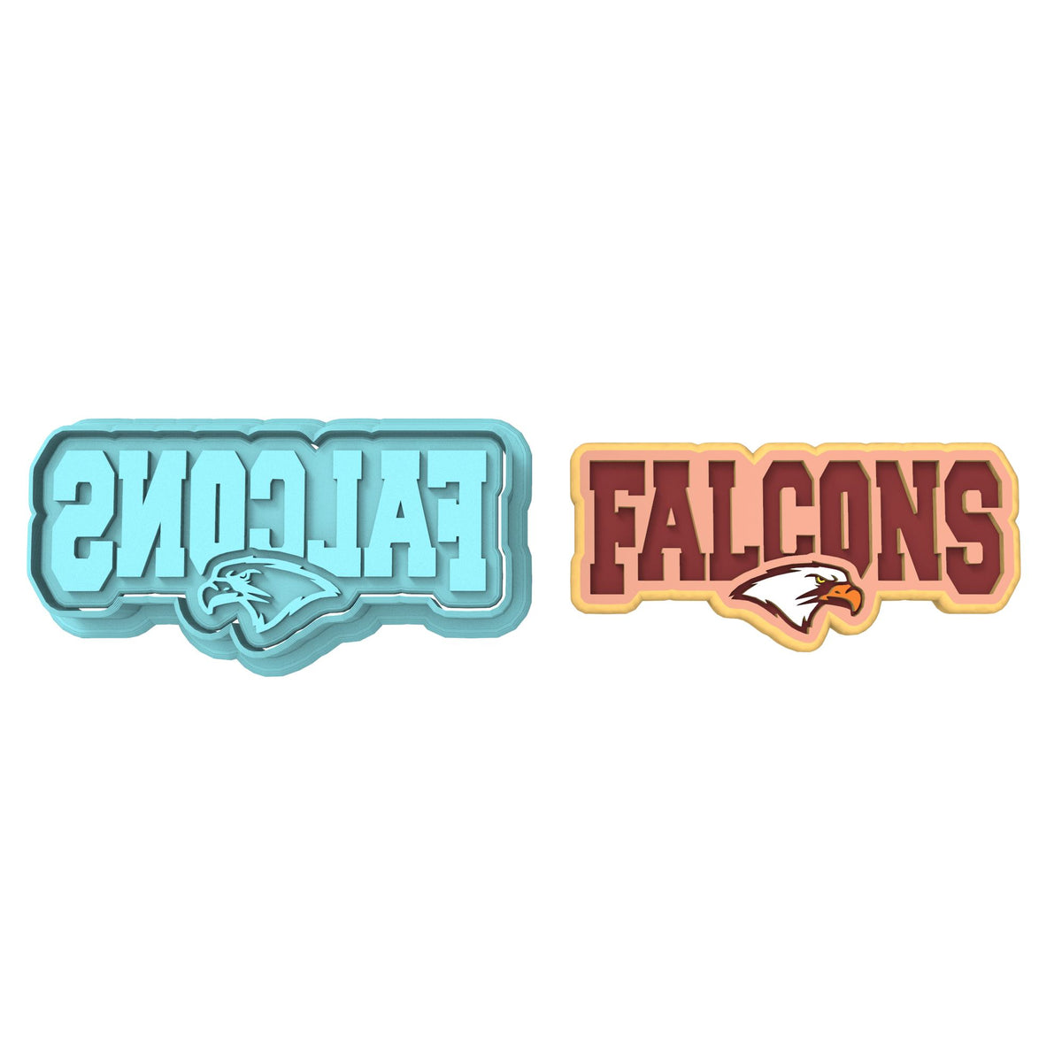 Falcons Word Cookie Cutter | Stamp | Stencil #1 Animals & Dinosaurs Cookie Cutter Lady 