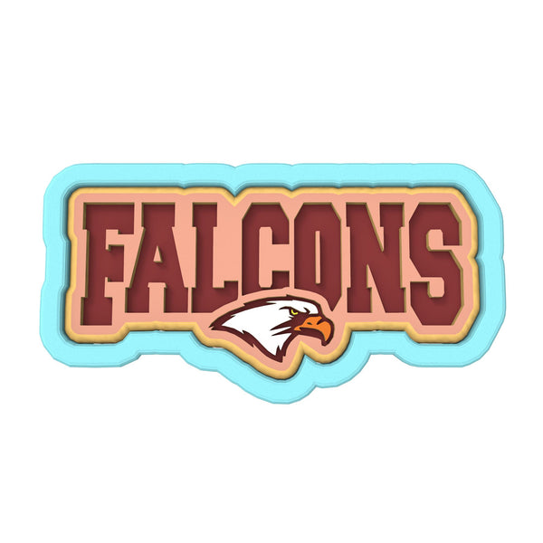 Falcons Word Cookie Cutter | Stamp | Stencil #1 Animals & Dinosaurs Cookie Cutter Lady 