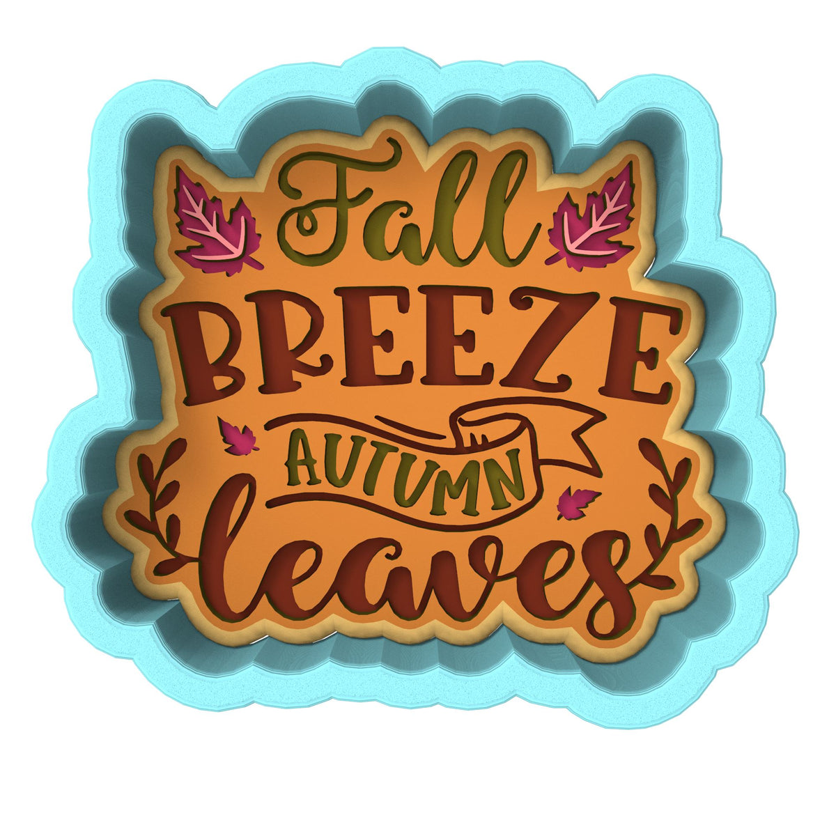 Fall Breeze Autumn Leaves Cookie Cutter | Stamp | Stencil #1 Halloween / Fall Cookie Cutter Lady 