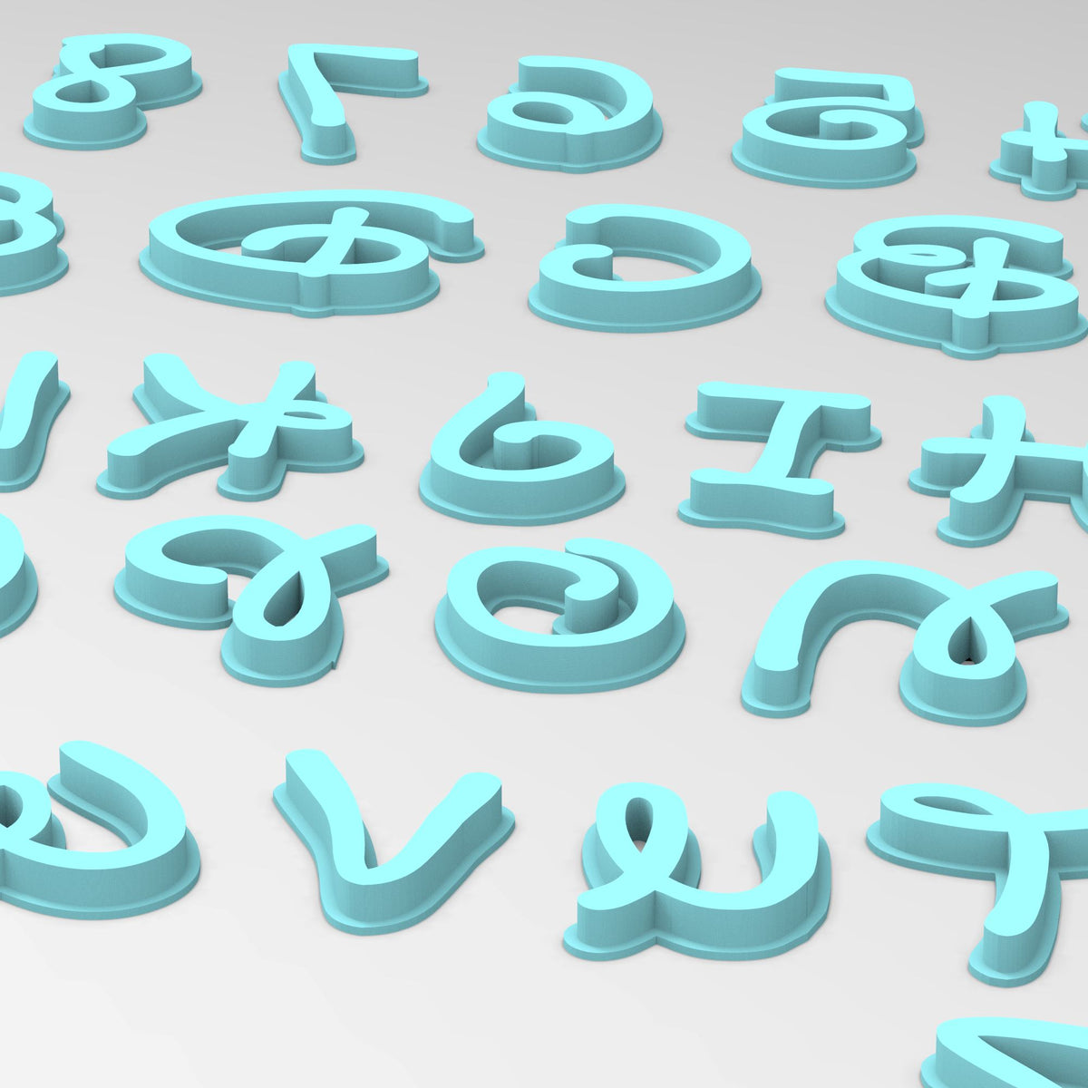 Fancy Cartoon Cookie Stamps Set - Letters & Numbers Letters/ Numbers/ Shapes Cookie Cutter Lady