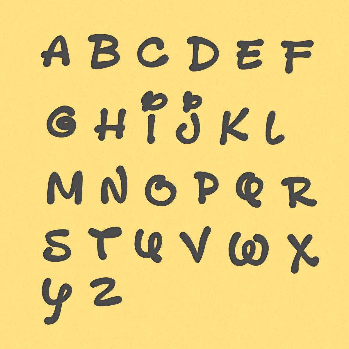 Fancy Cartoon Cookie Stamps Set - Letters & Numbers Letters/ Numbers/ Shapes Cookie Cutter Lady 1.5in Lower Case