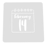 February 14 Calendar Cookie Cutter | Stamp | Stencil #1 Wedding / Baby / V Day Cookie Cutter Lady MINI - 2 Inches (5cm) Stencil ONLY 