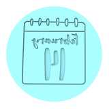 February 14 Calendar Cookie Cutter | Stamp | Stencil #1 Wedding / Baby / V Day Cookie Cutter Lady MINI - 2 Inches (5cm) Debosser ONLY 