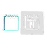 February 14 Calendar Cookie Cutter | Stamp | Stencil #1 Wedding / Baby / V Day Cookie Cutter Lady MINI - 2 Inches (5cm) **BUNDLE** Cutter + Stencil 